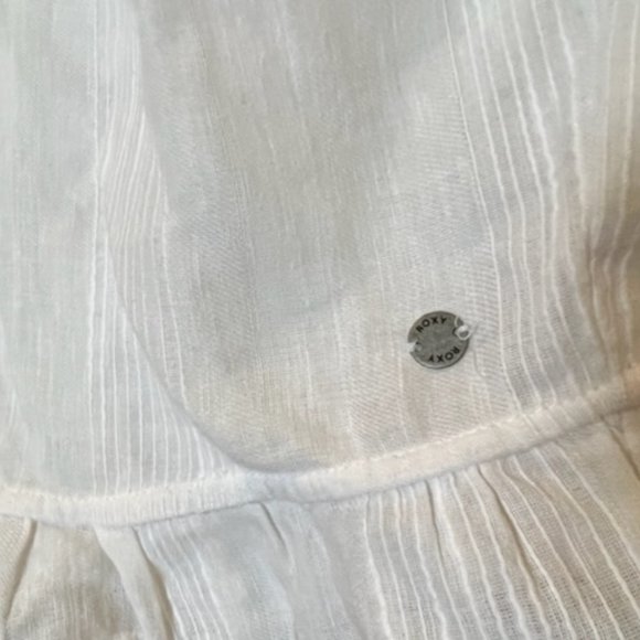 Roxy Ghost Away Peplum Tie-Back Crop Top White, Small - Picture 4 of 5